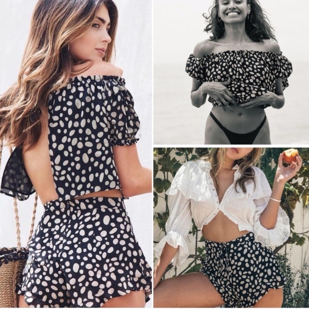 Cold stone fox off shoulder top